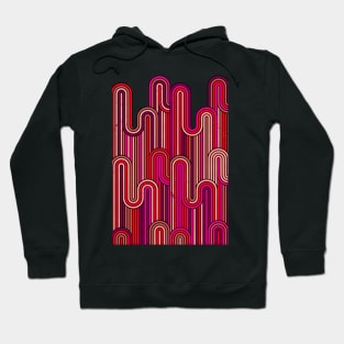 Retro Wavy Stripes - Orange Pink T-Shirts and Clothing Hoodie